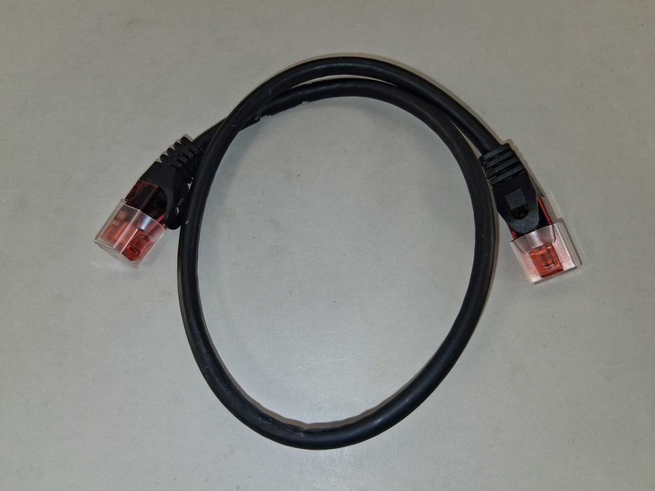 N134 Kabel Sieciowy Ethernet Patch Cord LAN RJ45 Czarny Krótki Nowy