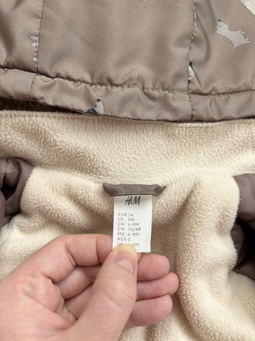 Зимовий комбінезон H&M 74-80 розмір 6-9 місяців з рукавичками (крагами