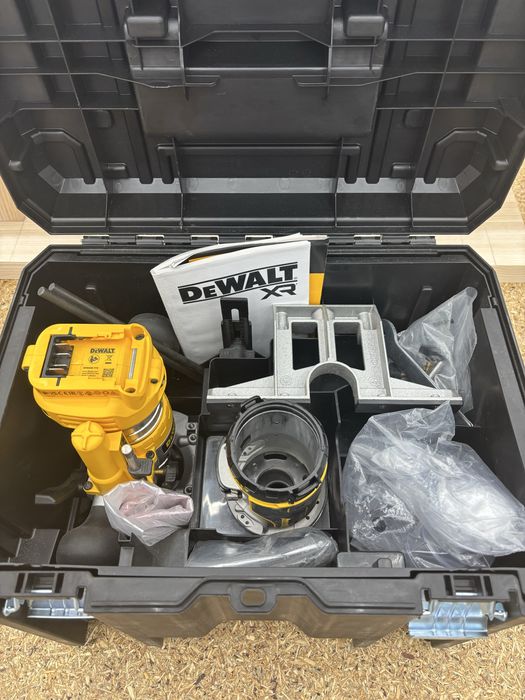 DeWalt zestaw XR/FlexVolt: zagłębiarka DCS520T2, frezarka DCW604NT, DCF850, DCD791, 3 aku, 2 TSTAK, szyna 1,5 m, DWS5031