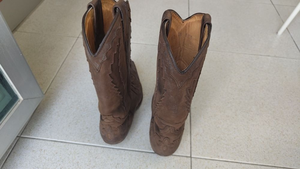 Botas texanas homem cabedal