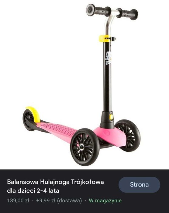 HULAJNOGA TRÓJKOŁOWA dla dzieci 2-4 lata