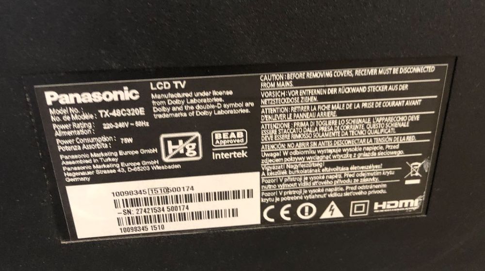 585zł Używany 48 CALI TV Panasonic LED Netflix + Kabel HDMI + Uchwyt