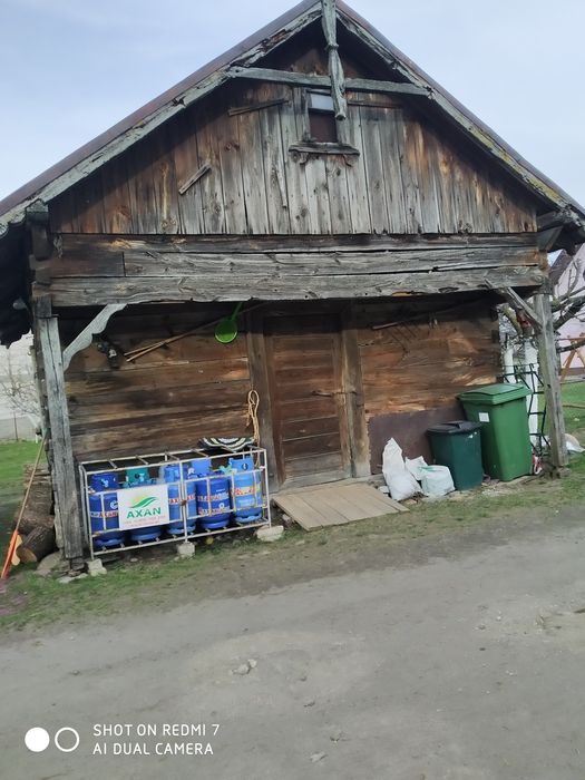 Stary spichlerz zabytkowy z poddaszem i komórka 6m- 6m z mini werandą