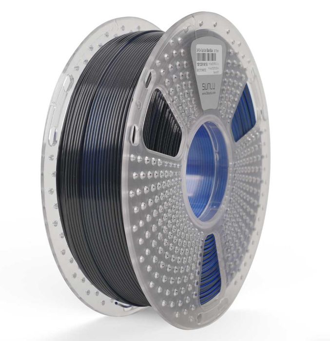 Filament Silk PLA+ Sunlu 1,75mm 1000g dual czarno niebieski blue black