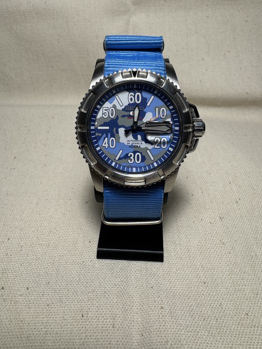 Seiko 5 Sports Military Camo Blue SRP223K2