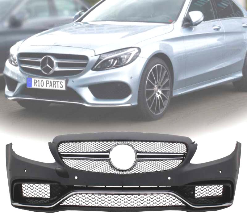 PARA-CHOQUES FRONTAL MERCEDES W205 SW 14-18 LOOK AMG C63 PRETO