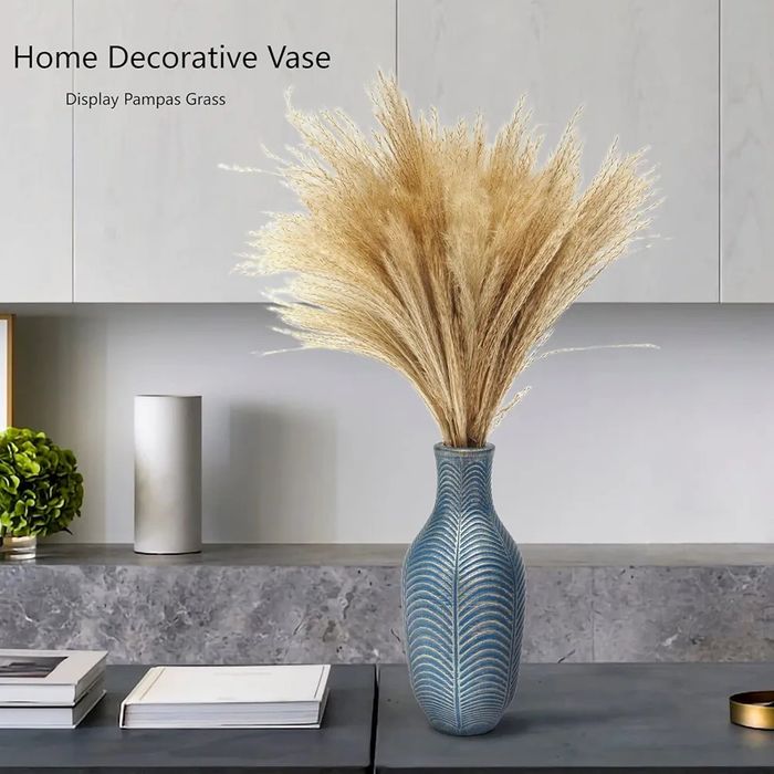 Suanti Niebieski i złoty wazon na kwiaty