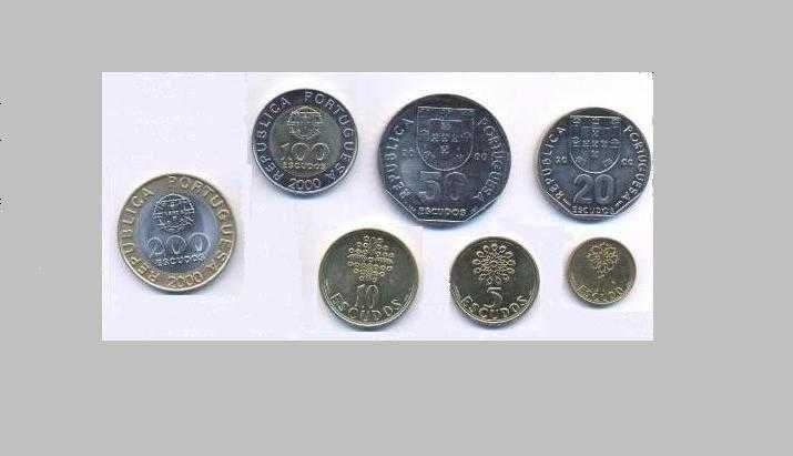 Portugal, série ou set completo moedas escudo de 2000 novas