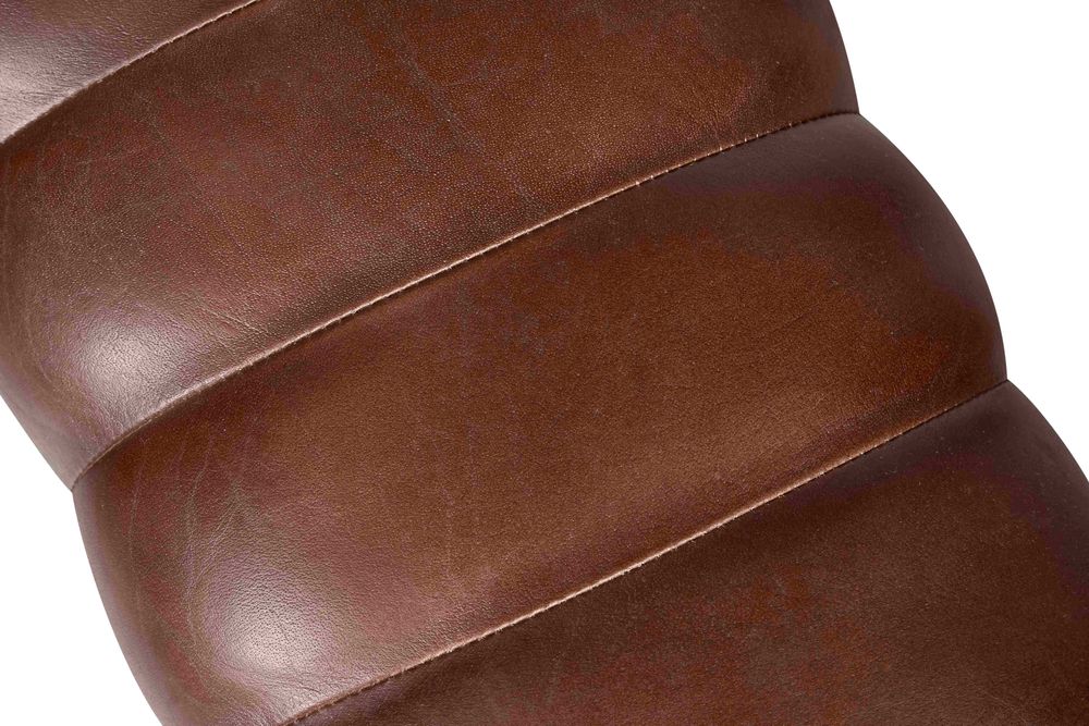 HOKER KOZIOŁEK Pufa stołek Skóra naturalna palisander BGM24.pl B 6285
