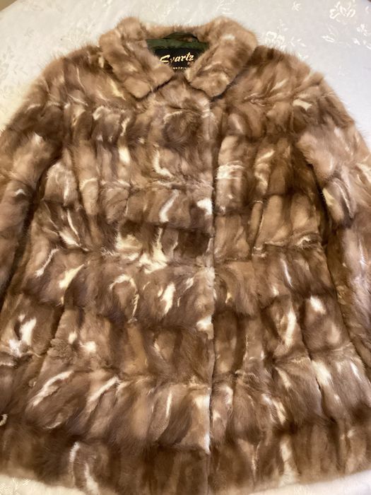 Futerko kurtka norki/ kawałki beże