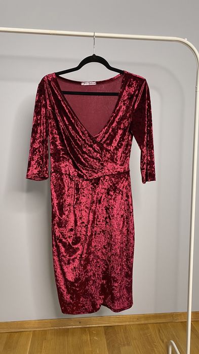 Сукня велюрова, плаття велюрове бордове