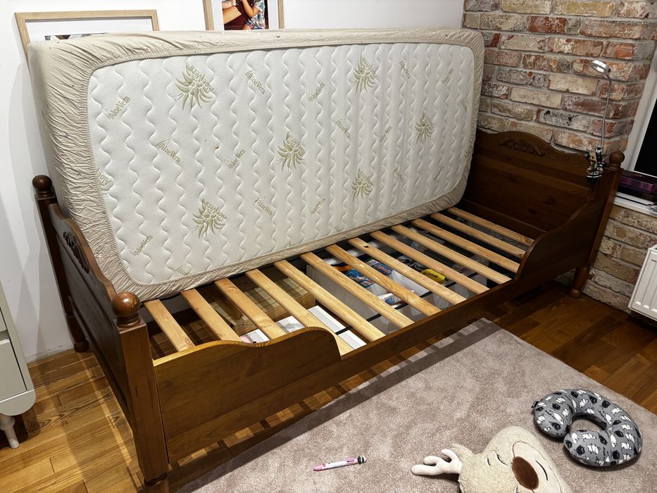 Łóżko drewniane 200x80, styl loft / rystykalny