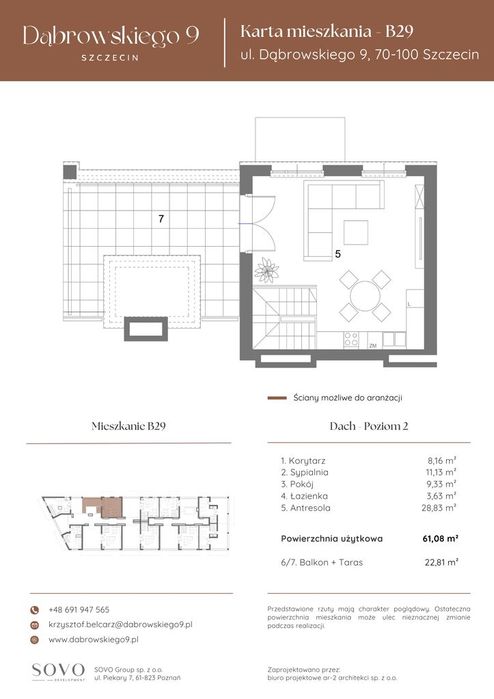 Dąbrowskiego 9 | mieszkanie 3-pok. | B29