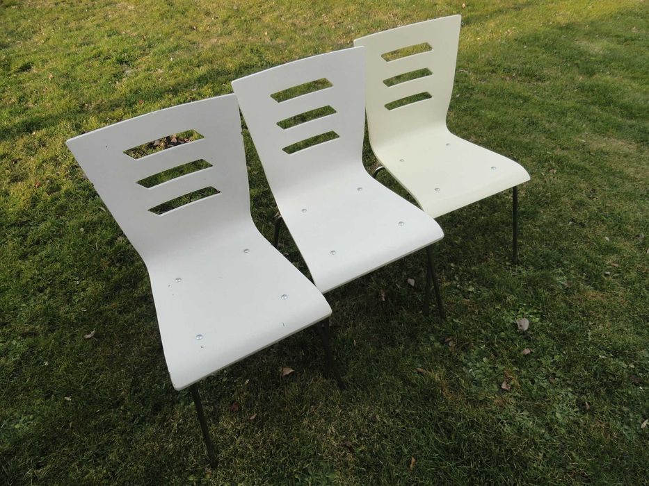 Krzesła 3 Sztuki Białe