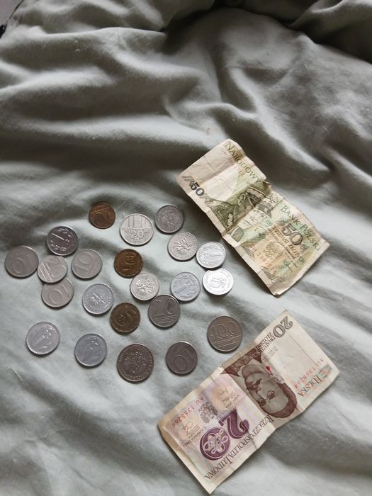 Banknoty złorówki i papierki