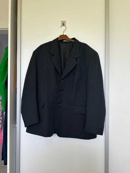 Czarna Marynarka w drobną kratę vintage