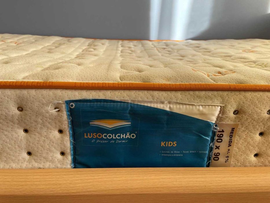 Cama juvenil dupla + 2 colchões Lusocolchão Kids