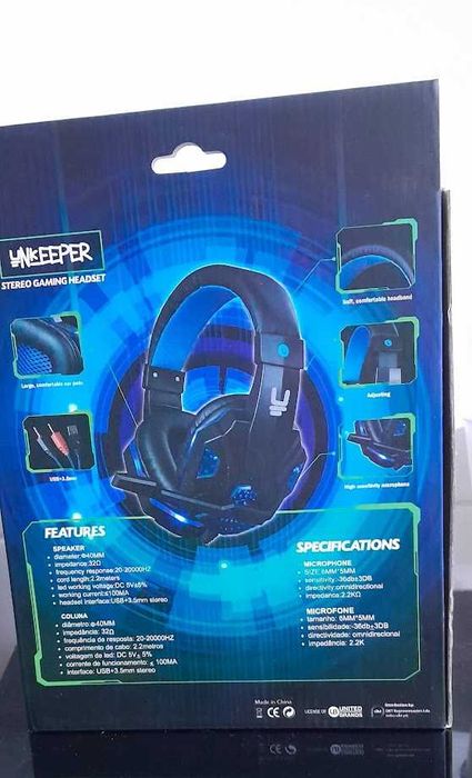 2 X Auscultadores Gaming Stereo novos