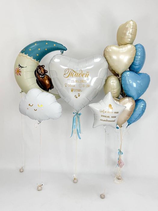 Кульки на виписку, гелеві кульки, виписка з пологового будинку