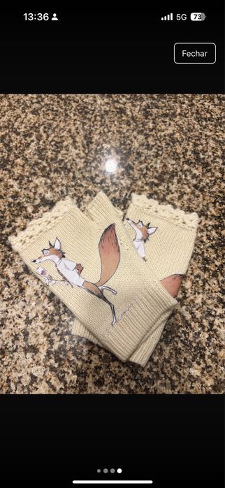 Luvas sem dedos com raposa