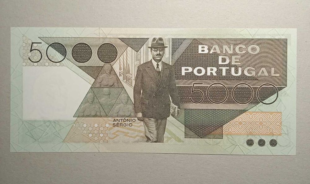 Nota 5 mil escudos 1986 António Sergio NOVA - Envio Gratis