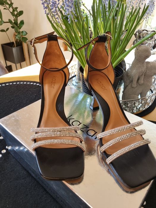 Kazar nowe sandały skóra, r. 37 obcas 8,5 cm