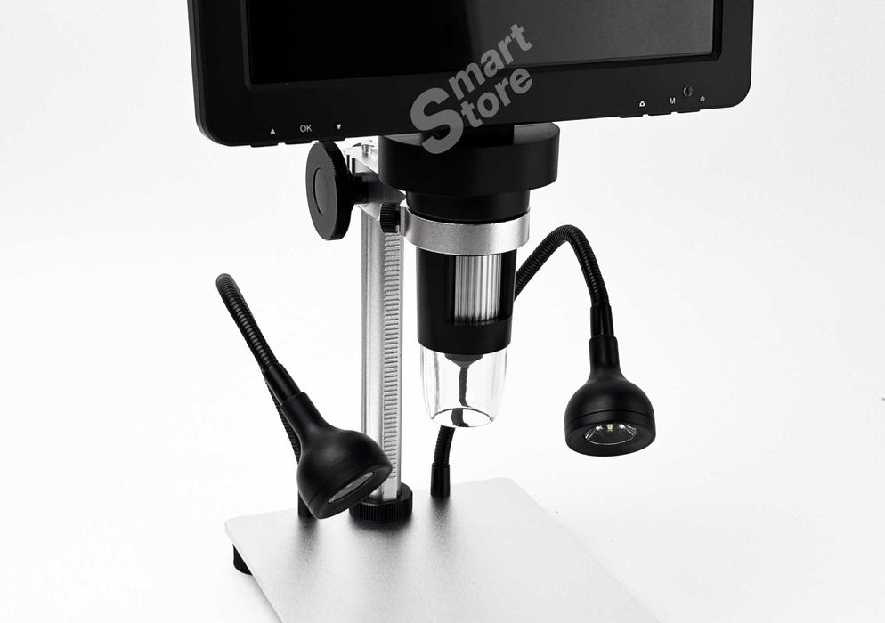 Цифровий мікроскоп DM9 на штативі, 1200Х, 7" екран, фото та відео