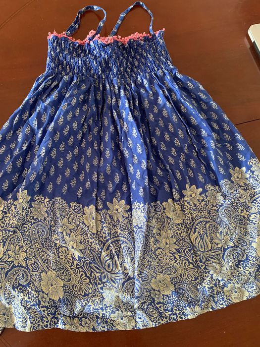 Vestido estampado azul Lanidor alças T 8 anos