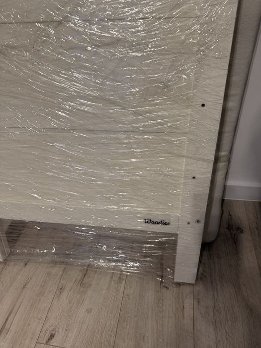 Łóżeczko Woodies biale drewniane 120x60