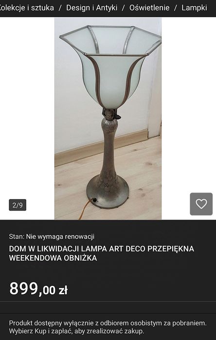 Lampa MOSIĄDZ  wys. 61 cm na Lwich łapach masywna POLECAM