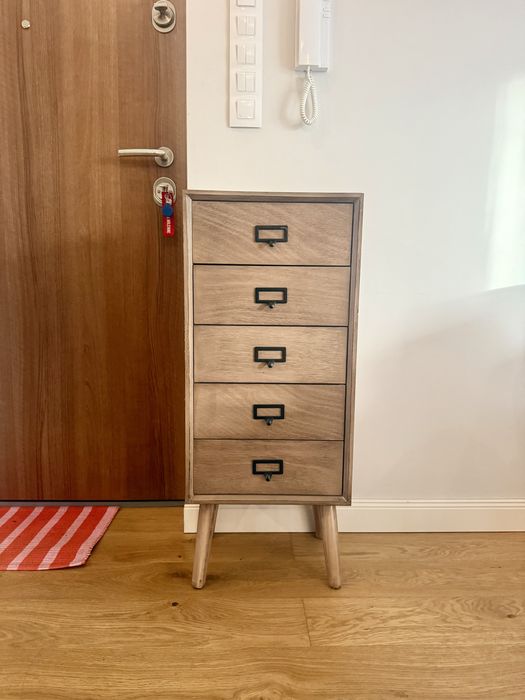 Komoda loft vintage industrial 5 szuflad drewno wysoka tk maxx