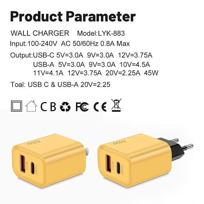 Зарядний пристрій, зарядне Essager 65w 85w 120w 140w