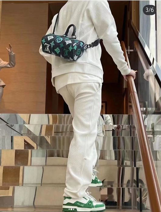 LOUIS VUITTON Keepal мужская сумка женская унисекс кожаная