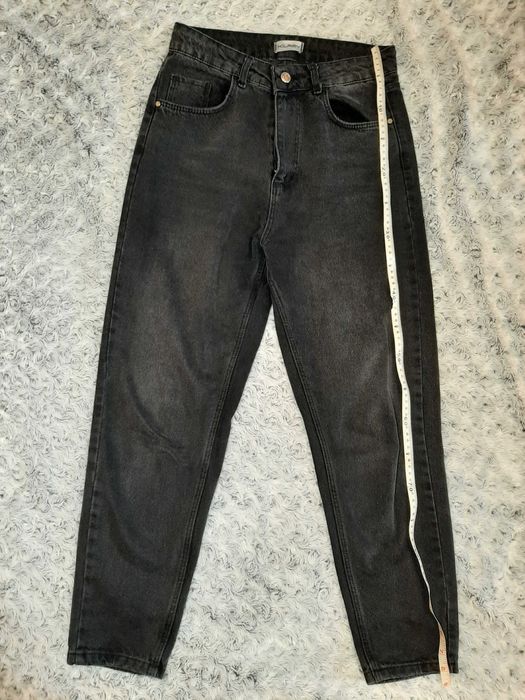 джинси мом чорні,прямі,щільні,висока талія.середня талія,черные джинсы
