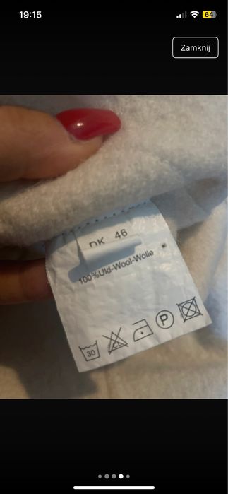 Żakiet kardigan marynarka 100% wełna