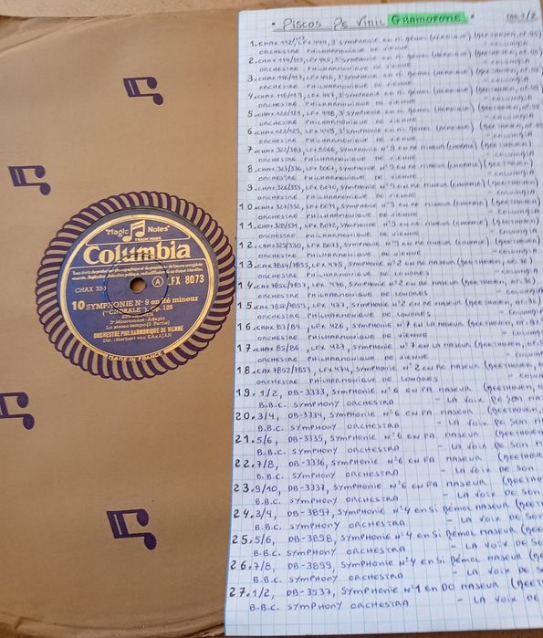 1€ cada / 48 Discos de Vinil de GRAMOFONE / GRAFONOLA 78rpm