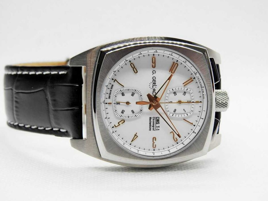 Zegarek męski CWS T1 chronograf mechaniczny typu bullhead . G.Gerlach