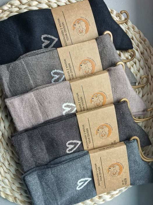 Skarpetki z wełny merynosa damskie wyższe 39-42