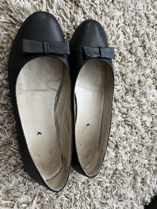 Итальянские чёрные  кожаные туфли 24 см