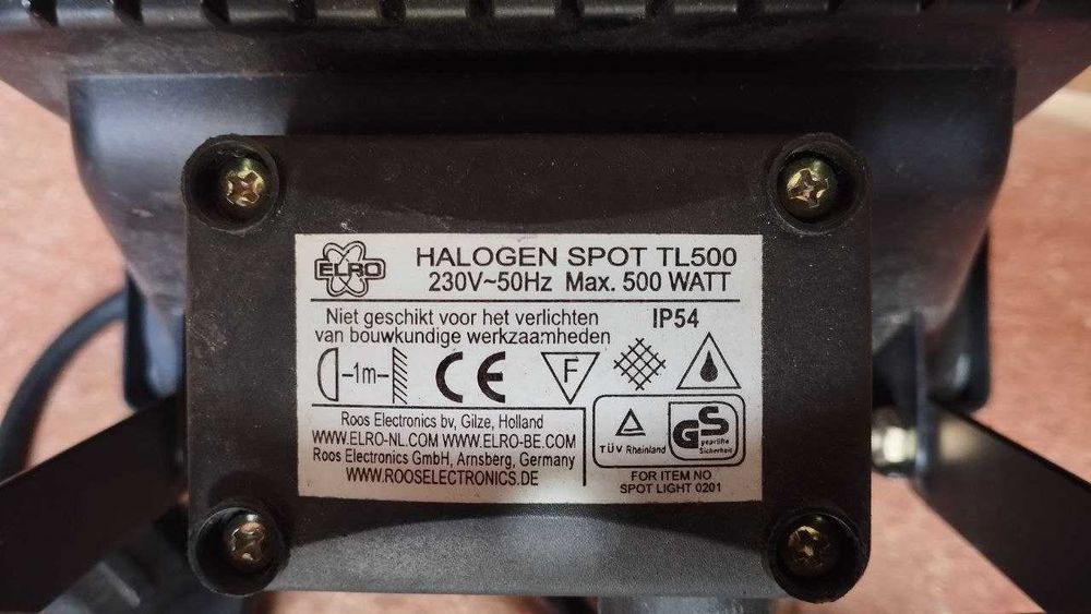 Projetor Halogéneo ELRO TL500 500W IP54 [NOVO]