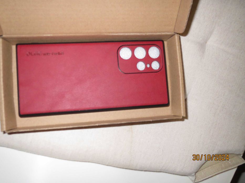 Capa Samsung S22 ULTRA , Couro Sintético de Luxo, Bordô