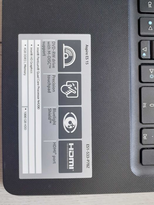 Laptop Acer Aspire ES 15- stan bardzo dobry.