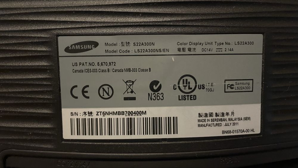 Monitor samsung S22A300N