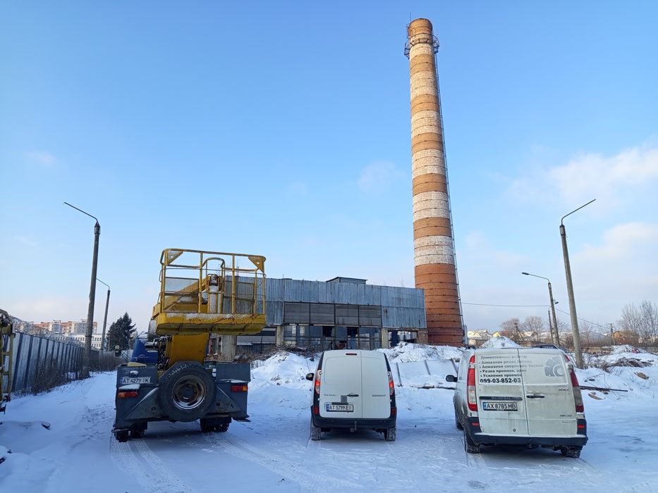Демонтаж дымоходных труб. Алмазная резка
