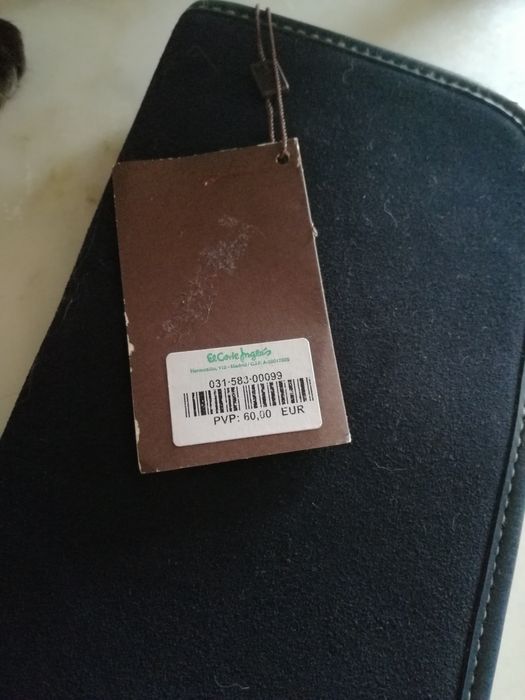 Estojo em pele genuína azul escuro