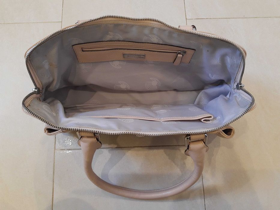 Torebka skórzana Modalu pudrowy róż