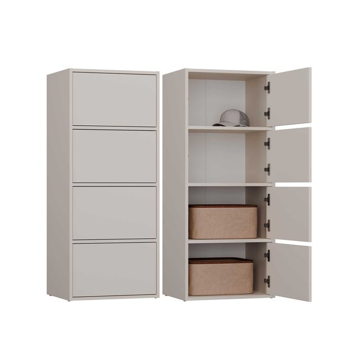 KOMODA ALMA 4 Drzwi 4 Półki Szafka Do Salonu Przedpokoju KASZMIR BEŻ