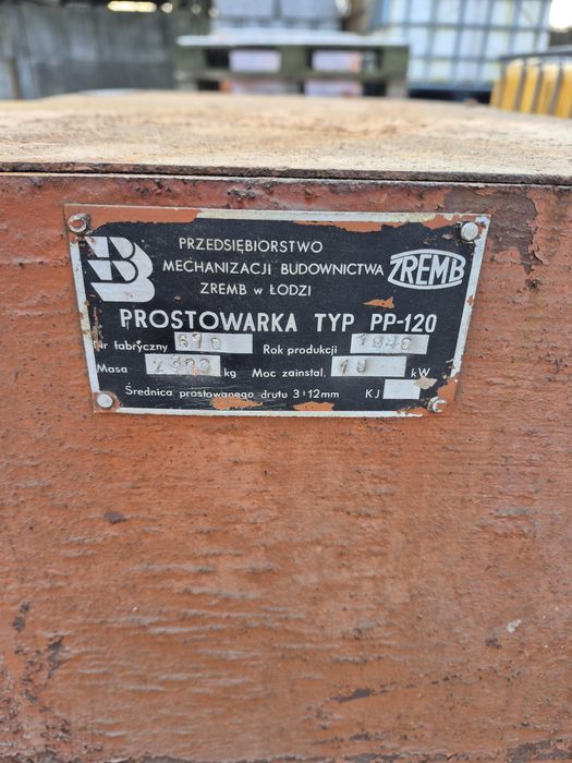 Prostowarka, prościarka do prętów Zremb PP 120