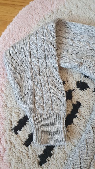 Nowy szary sweterek piękny splot elegancki s m L 36 38 40 uniwersalny