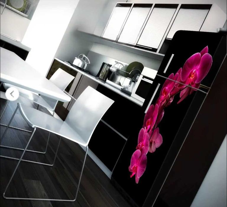 Decor Naklejka na lodówkę PCV 185x70 160x70 125x70 kwiaty folia lamin